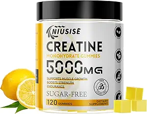 Cretina Monohydrate Gummies, 120 Creatine Sugar Gummies gratis con 1000 mg Magnesium Complex y L-Threonate para Hombres &amp; Mujeres, Energy Support 1 Pack