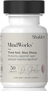 Shaklee MindWorks® - Suplemento de Salud del Cerebro para la Sharpness & Focus - Extractos de Nutrientes apoyados - Polifenoles de semillas de Chardonnay, Extracto de Guarana, Vitaminas B6, B12, Folate - 30 Tabletas