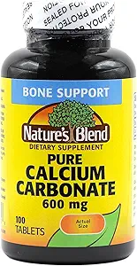 Nature's Blend Pure Calcium Carbonate 600 mg 100 Tabs (1684)