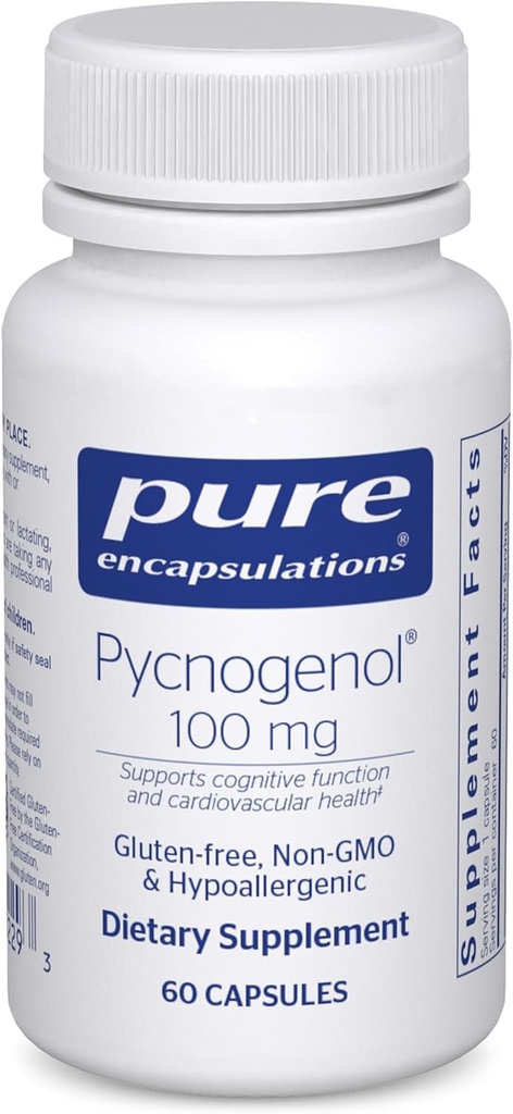 Pure Encapsulations Pycnogenol 100 mg peru Hypoallergenic Supplement to Promote Vascular Health and Provide Antioxidant Support Ø 60 Capsules