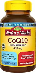 Nature Made CoQ10 400mg, Suplemento dietético para el apoyo a la salud cardíaca, 40 Softgels, 40 Day Supply