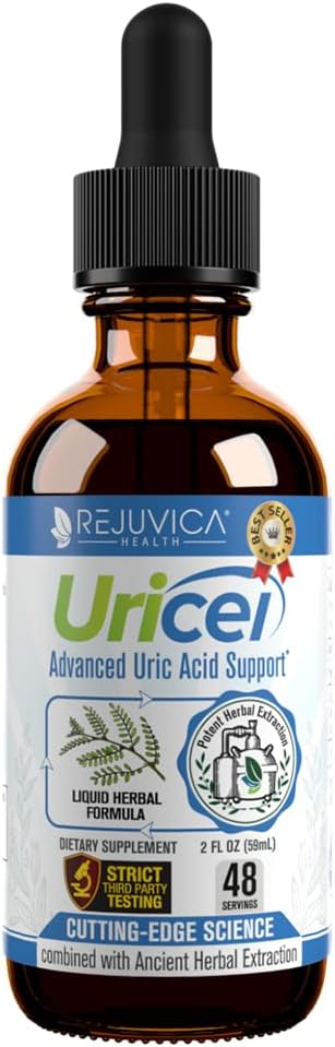 Uricel - Advanced Uric Acid Support " Cleanse Supplement - Joint " Kidney Support - Liquid Delivery for Better Absorption - Tart Cherry, Chanca Piedra, Celery Seed " Turmeric - 2 fl oz