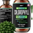 HERBIFY Chlorophyll Drops - Clorophyll líquido para energía Boost &amp; Immune System Support - Made in USA - Chlorophyll Liquid Drops for Body Detox, Internal Deodorant & Enhance Skin - 2 Oz