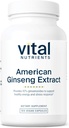 Nutrientes vitales - Ginseng americano - Apoyo energético - Resistencia mental y física - 100 cápsulas vegetarianas por botella - 250 mg