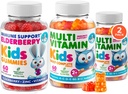 DR. MORITZ Healthy Kids' Essentials Pack - Kids Elderberry Gummies (60 Cuenta) con Multivitamin (120 Cuenta)