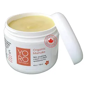 Crema de calma de piel de manuka orgánica para piel seca sensible, Fórmula original, Itch Relief, Honey Eczema Relief, Natural Psoriasis Moisturizer &amp; Dyshidrotic Eczema Balm for Face and Body (4 OZ)