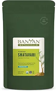 Banyan Botanicals Shatavari Powder – Orgánica Espárragos Racemosus Root Powder – Rejuvenecedor Adaptógeno Tonic que apoya un Sistema Reproductivo Saludable* – 1/2 lb. – No GMO Sosteniblemente Fuente Vegan