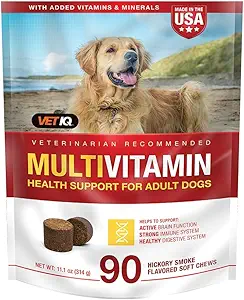 Suplemento Multivitamínico VetIQ para Perros, Apoyo a la Salud Suplemento Mandíbulas suaves, 90 Cuenta