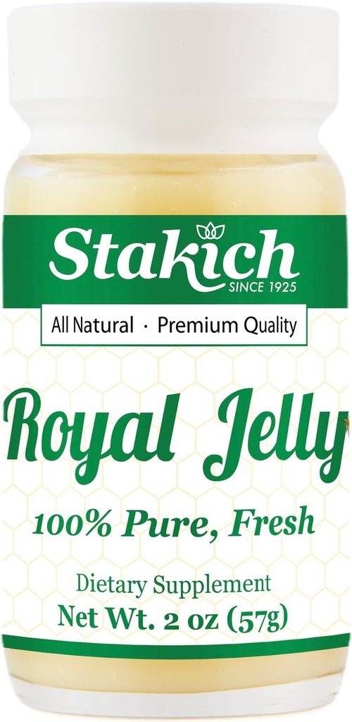Stakich Royal Jelly - Puro, Todo Natural - No Additives/Flavors/Preservatives Añadido - 2 Ounce (57 Grams)