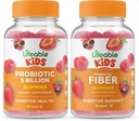 Probióticos Lifeable 5 millones de niños + Fibra Prebiótica, Gummies Bundle - Gran Tasting, Suplemento de vitamina, Gluten Gratis, GMO Gratis, Chewable Gummy