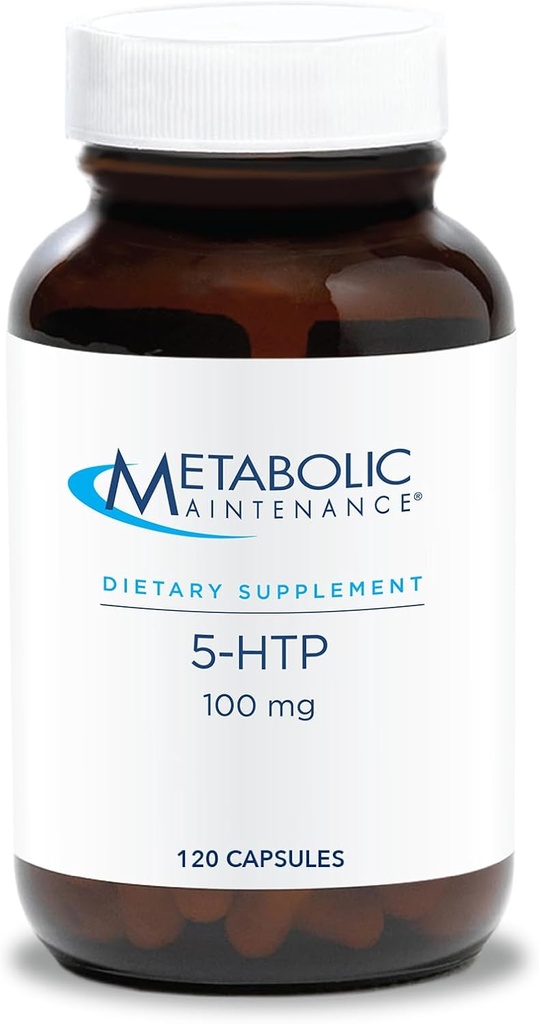 Mantenimiento metabólico 5-HTP - 100 mg con vitamina B6 (P-5-P) Mood, Calm + Apoyo al sueño Suplemento - Naturalmente derivado de semillas de Griffonia, No Gluten (120 cápsulas)