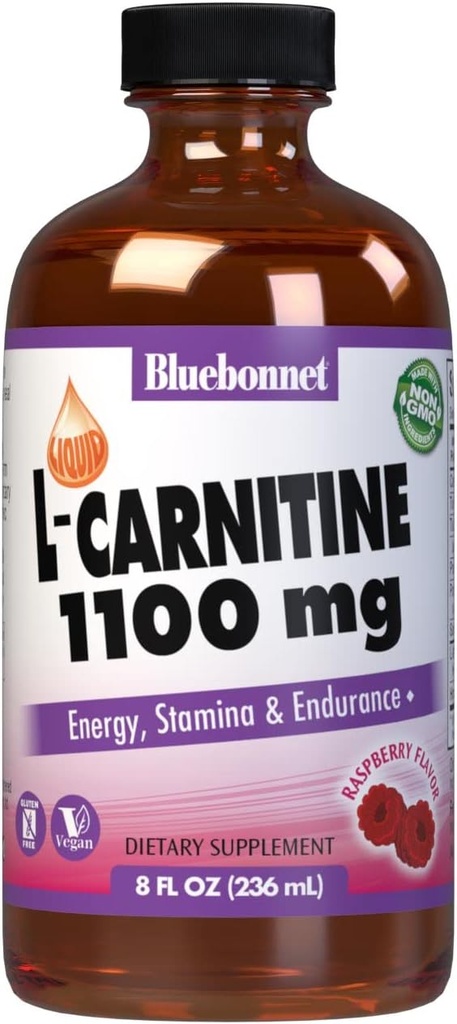 Bluebonnet L-Carnitina L-Carnitina 1100 mg, Raspberry, 8 Fluid Ounce