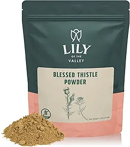 LILY OF THE VALLEY Beat Thistle Extract Powder - Ideal para Smoothies & Juices - Milk Thistle Tea - Rich in Silymarin and Antioxidants - Vegan &amp; Gluten-Free - Embalado en bolsa resealable (4oz, 113g)