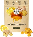 Beekeeper Naturals Soothing Honey Ginger Lemon Cough Drops - Immune Support with Vitamin D, Zinc and Propolis Throat Soothing Lozenges, 14 Ct