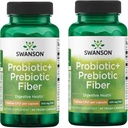 Swanson Prebiótico + Fibra Probiótica - Suplemento Natural Promoviendo Sistema Digestivo &amp; Immune Health Support - Ayudas Regularidad & GI Tract Health - (60 cápsulas, 500 millones de CFU cada uno) (2 Pack)