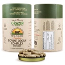 Complejo de Órganos Fed Bovine: Liver, Spleen, Kidney, Heart, Pancreas (600 Mg por órgano por cápsula), 3000 Mg por Serving (30 Servimientos)