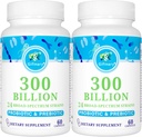 Probióticos para Mujeres y Hombres - 300 Billones CFU, 24 Strains Probióticos + 15 Hierbas Orgánicas Prebióticos para Salud Digestiva, Gut, Inmune, Estreñimiento, Diarrea &amp; Salud integral - 4 Meses Suministro
