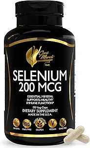 Cocó Marcha N.M.D Selenium - Mineral esencial para la salud tiroidea -200 mcg- 3 Month Supply -Gluten Free, Soy Free, Dairy Free, GMO Free, Vegan - 60 cápsulas