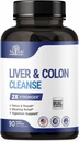 Liver Detox " Colon Cleanse - 2X Stronger - Liver Cleanse Detox " Reparación - Colon Cleanser " Detox - Premium Milk Thistle Suplemento - Hombres " Mujeres - Vegan 90 cápsulas