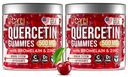 2 Pack - JOYLI Quercetin Gummies with Bromelain, Zinc, Vitamina C & D3 – Suplemento de Quercetina Libre de Azúcar para el apoyo inmunitario y bienestar estacional – 500 mg Quercetina para adultos de niños – 60 Gummies por paquete
