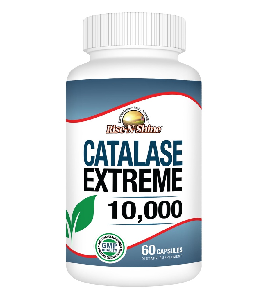 Rise-N-Shine Catalase Extreme Supplement 10,000 with Saw Palmetto, Biotin, Fo-Ti, PABA - Hair Supplements for Strong Hair - 60 Capsules
