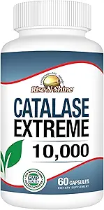 Rise-N-Shine Catalase Extreme Suplemento 10,000 con Saw Palmetto, Biotin, Fo-Ti, PABA - Suplementos para el cabello fuerte - 60 cápsulas