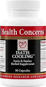 Salud Preocupaciones Isatis Enfriamiento – Apoyo Inflamación Inmune – Salud Gut, Alivio Intestinal, Limpiar el Tracto urinario, Limpiar el calor " Detox – Suplemento Herbal Chino para Mujeres Hombres – 90 cápsulas