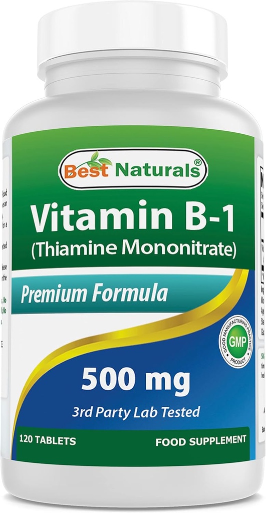 Mejores Naturales Vitamina B1 como Mononitario de Thiamine 500 mg 120 Tablas (120 Cuenta (Pack of 1))