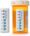 Peel y Stick Reutilizable para 12 + Rellenos, Pill/Medication/Vitamin/Pet Med Tracker & Reminder, Adjunte a Su Botella, Sin Organizador, Curved‐Back (White, 2-Pack)
