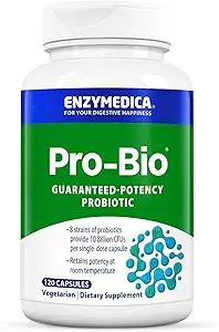 Enzymedica, Pro-Bio, Shelf Stable, Stomach-Acid Resistant Probiotic for Healthy Digestion, 10 Billion CFU, 120 Conde