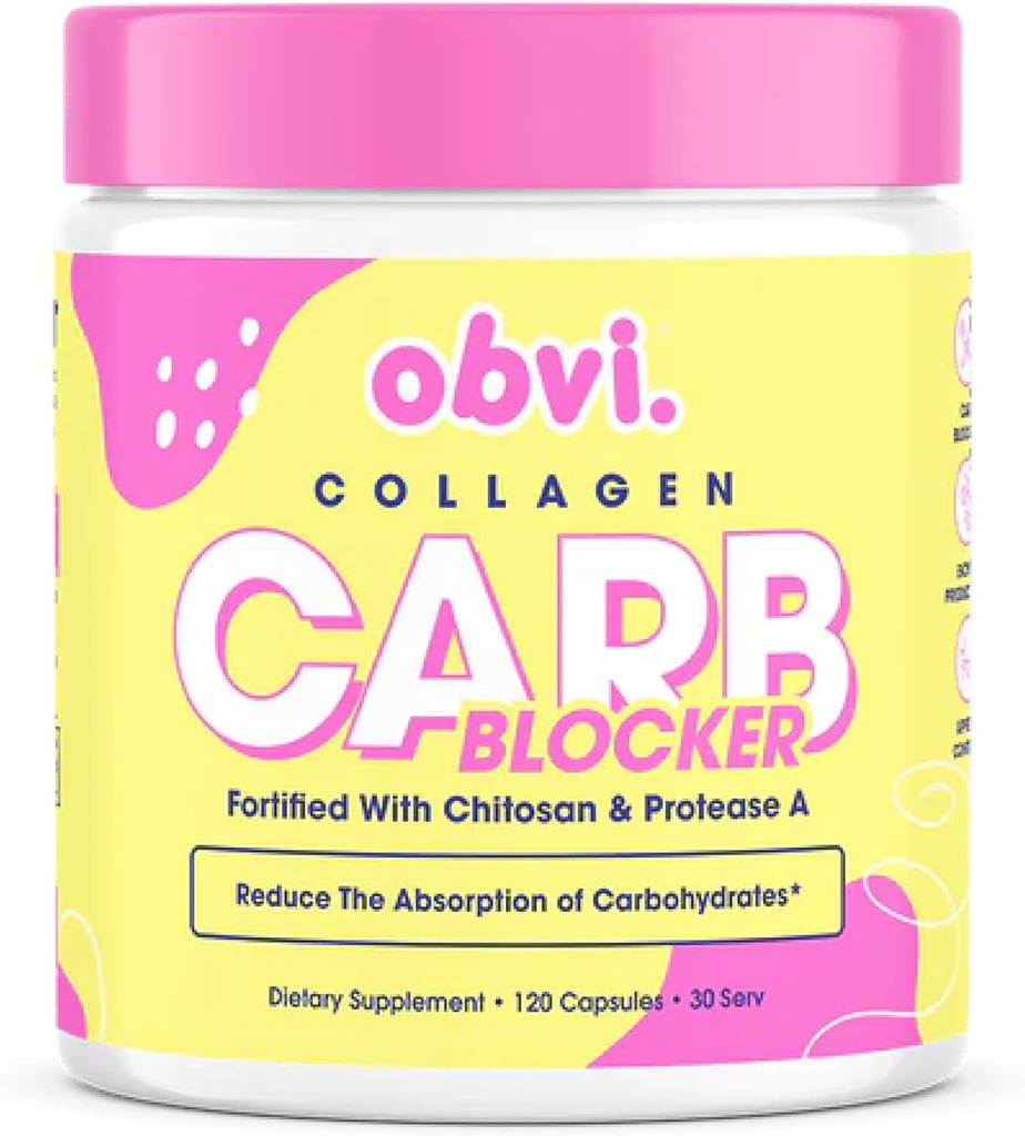 Obvi Guilt-Free Carb Blocker ← Apoya los Objetivos de Fitness Silencio Carb Absorption Blocker with White Kidney Bean Extract TEN 120 Capsules, 30 Servimientos