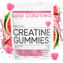Bear Balanced Creatine Gummies for Men & Women - Creapure® Creatine Monohydrate, L-Theanine, L-Tyrosine & B12 for Muscle Growth, Strength, Focus, Energy & Health - Low Calorie, Sugar-Free, & Vegan