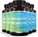 Zentastic Probiotics & Prebiotics Supplement - 50 Billion CFU - for Men &amp; Women’s Immune & Digestive Health - 16 Strains - Shelf Stable - 300 Delayed Release Veggie Capsules