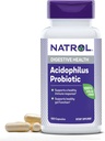 Natrol Acidophilus Probiotic 100 mg, Dietary Supplement for Healthy Gut Function, Digestive Health Capsules for Adults, 100 Capsules, Up to a 33 Day Supply