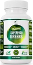 Organic Vegan Super Greens Capsules with Ashwagandha - Immune Support with All Natural Whole Food Nutrients Chlorella, Moringa, Spirulina, Turmeric, Kale. Mejorar la digestión, Boost Energy - Detox Pills