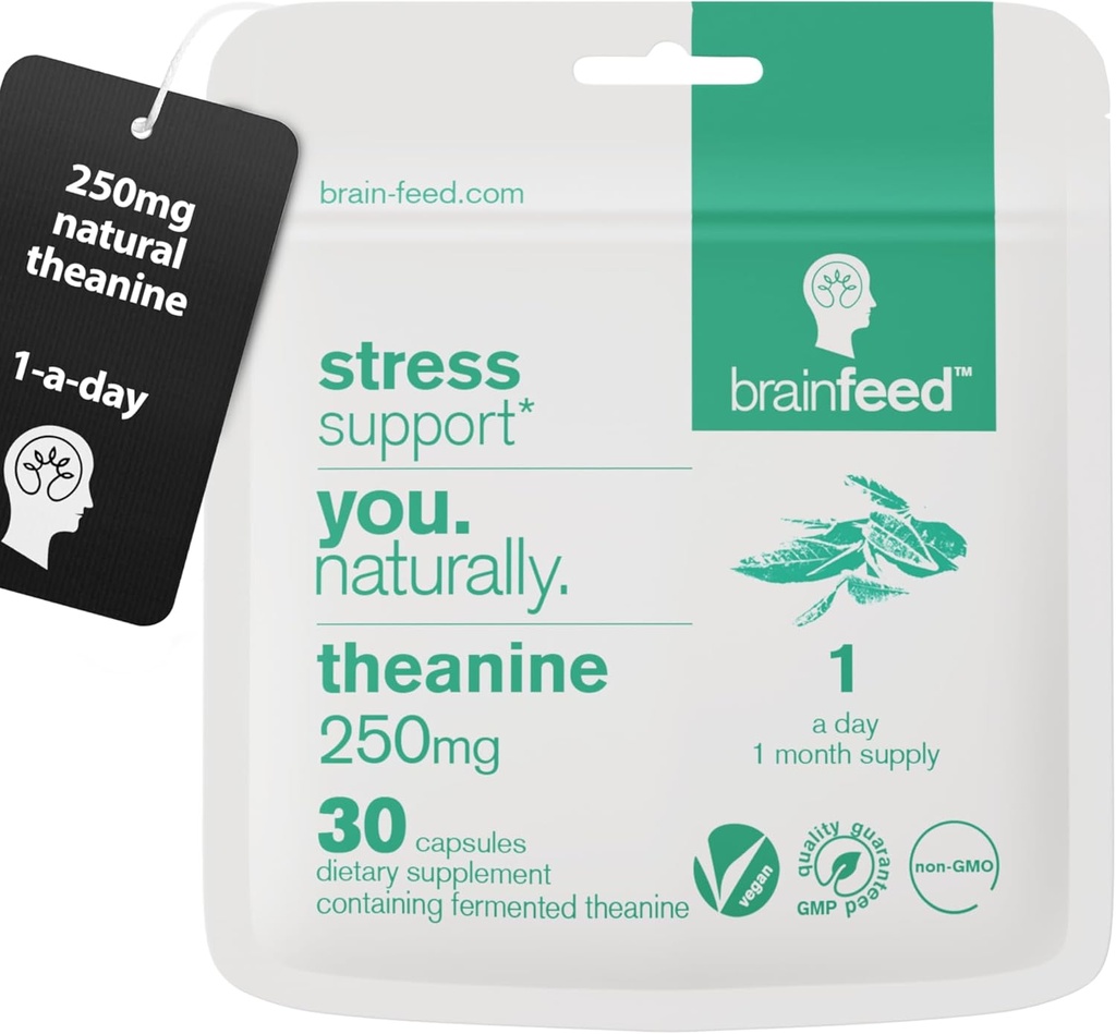 Natural L Theanine Capsules ← 250mg Isolated L Theanine Powder from Green Tea Extract  30 Capsules - 1 Por día ← GABA Supplement Support Aids Relaxation Without Sedation ← Vegan Supplement