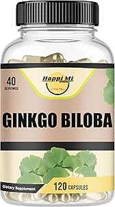 Ginkgo Biloba 1800mg, Ginkgo Biloba Organic, Memory & Brain Function Support, Improves Concentration and Cognitive Support, Clarity, 120 Veggie Caps, Non GMO, 120Caps