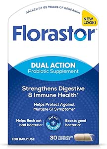 Probióticos Florastor para Salud Digestiva e Inmune, 30 cápsulas, Probióticos para Hombres Mujer, Ayuda a Flush Out Bad Bacteria, Boosts El Bien con Nuestro Único Saccharomyces Boulardii