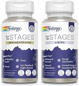 SOLARAY Perimenopause and Libido her Life Stages Bundle - Hot Flashes y Menopause Plus Natural Lubrication and Libido Support for Women - Made without Hormones - 30 Servings