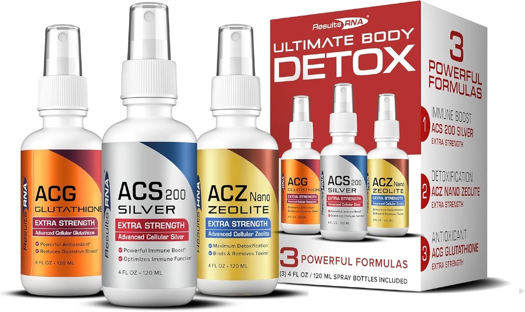 Resultados RNA-Ultimate Body Detox Extra Strength System – ACS 200 Silver/ACZ Zeolite/ACG Glutathione Detoxify, Boost Immunity " Reduce el estrés oxidativo