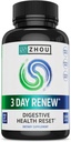 Zhou 3 Day Renew - Probióticos para la Salud Digestiva, Probióticos para Hombres y Mujeres, Gut Health & Natural Reset Support Suplemento con Ginger y Aloe - 27 Veg Caps
