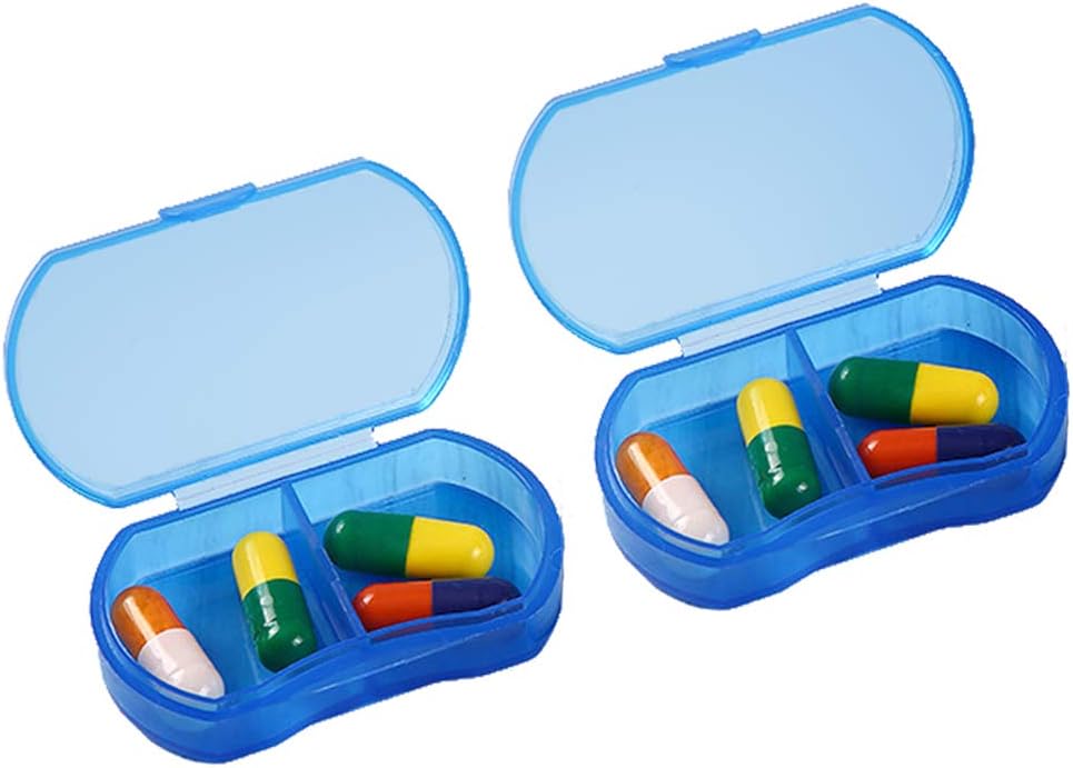 2PCS Pill Case Organizer Pocket Small Pill Holder, Daily AM &amp; PM Containers, Medicine Holder, Ideal para Medicación, Vitamina, Suplemento, Perfecto para Viajar, Ideal para Propósito