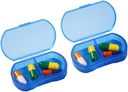 2PCS Pill Case Organizer Pocket Small Pill Holder, Daily AM &amp; PM Containers, Medicine Holder, Ideal para Medicación, Vitamina, Suplemento, Perfecto para Viajar, Ideal para Propósito