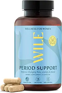 WILE Menopause and Perimenopause Supplements for Women - Menstrual Cramp, PMS and Heavy Period Relief with Dong Quai - Premenopausal Support for Hormone Balance & Mejor Mood, Vegan, 30 Servings