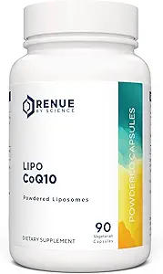 Renue By Science CoQ10 - Coenzyme Q10 as Ubiquinol CoQ10 ¦ High Strength Liposomal CoQ10 200mg Suplemento Silencio 90 Co Q10 Capsules ← Non-GMO & Allergen Free ← Hecho en los Estados Unidos Tested