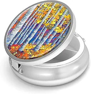 Pill Box 3 Compartment,Small Pill Case for Purse or Pocket,Cute Medicine Organizer,Portable Pill Container Holder to Hold Vitamins, Medication, Fish Oil and Supplements，Unique Design Gifts