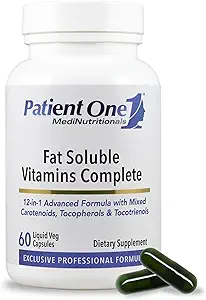 Pacientes One Fat Soluble Vitamins Complete tención Suplemento para apoyar la Wellness de todo el cuerpo* Silencioso con vitaminas A, D, E, K, carotenoides y más ← 60 cápsulas