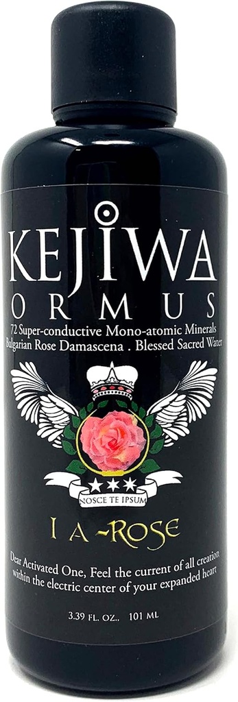 Kejiwa I A-Rose Ormus: Mono-Atomic Gold Minerals Infused with Organic Rose Damascena | Spiritual Awareness Supplement for Heart Chakra Activation 3.4 fl oz