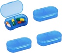2PCS Pill Case for Purse Small 4PCS Pill Organizer Portable Travel Daily Pill Containers AM &amp; PM Mini Pill Box Vitamina, Fish Oil, Supplement Holder