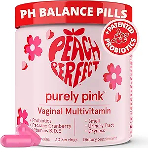 Prebiótico puramente rosa " Probióticos para Mujeres Multivitamínico, Salud vaginal Suplemento Vitaminas, Apoyo al equilibrio de pH, Cuidado Femenino, Salud de la Tracto urinaria, Flora sana y olor, 30 Servimientos